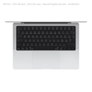 Notebook 14" - Apple MacBook Pro - M5 Pro  CPU 18‑core GPU 20‑core - Ram 24GB - SSD 2TB - MacOS Tahoe - Silver 2