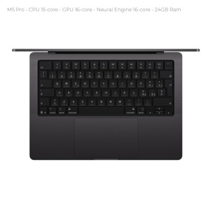 Notebook 14" - Apple MacBook Pro - M5 Pro  CPU 15‑core GPU 16‑core - Ram 24GB - SSD 1TB - MacOS Tahoe - Space Black 2