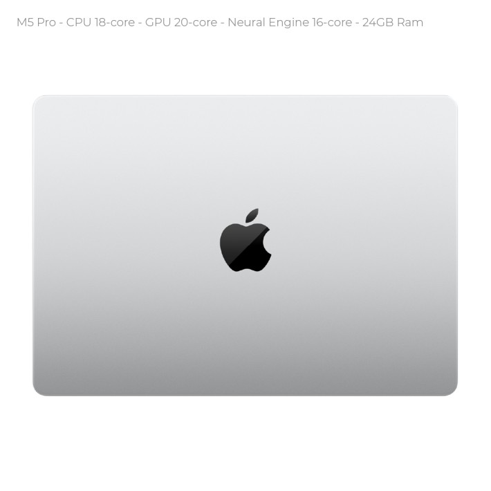 Notebook 14" - Apple MacBook Pro - M5 Pro  CPU 18‑core GPU 20‑core - Ram 24GB - SSD 2TB - MacOS Tahoe - Space Black