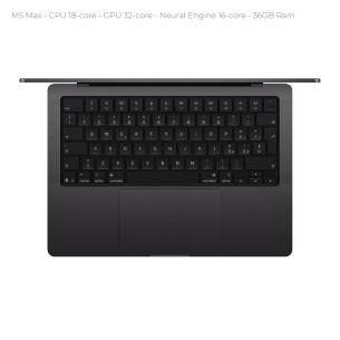 Notebook 14" - Apple MacBook Pro - M5 Max  CPU 18‑core GPU 32‑core - Ram 36GB - SSD 2TB - MacOS Tahoe - Space Black 2