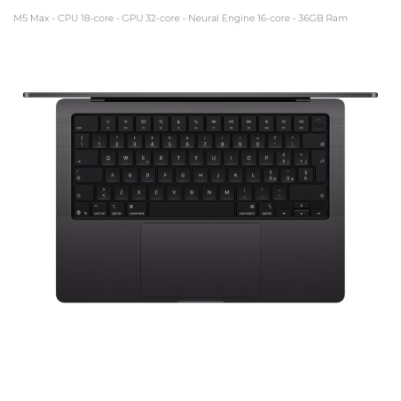 Notebook 14" - Apple MacBook Pro - M5 Max  CPU 18‑core GPU 32‑core - Ram 36GB - SSD 2TB - MacOS Tahoe - Space Black