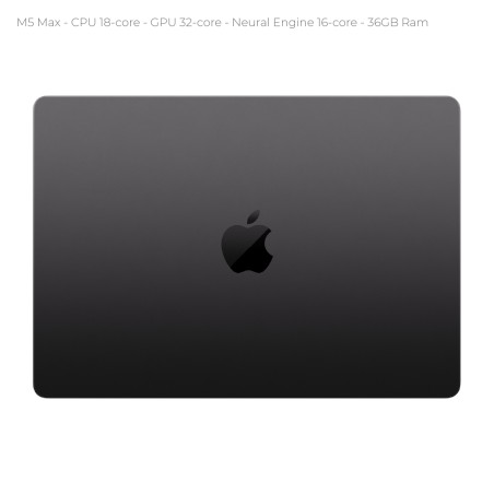 Notebook 14" - Apple MacBook Pro - M5 Max  CPU 18‑core GPU 32‑core - Ram 36GB - SSD 2TB - MacOS Tahoe - Space Black