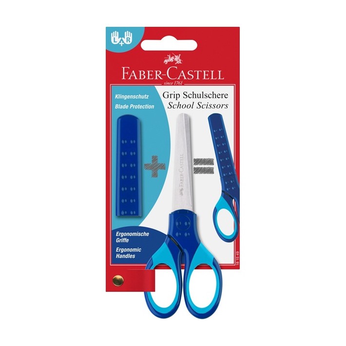 Faber-Castell 181549 forbici da cancelleria Forbici per attività manuali, Universale Taglio a zig zag Blu
