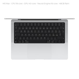 Notebook 16" - Apple MacBook Pro - M5 Max CPU 18‑core GPU 40‑core - Ram 48GB - SSD 2TB - MacOS Tahoe - Silver 2