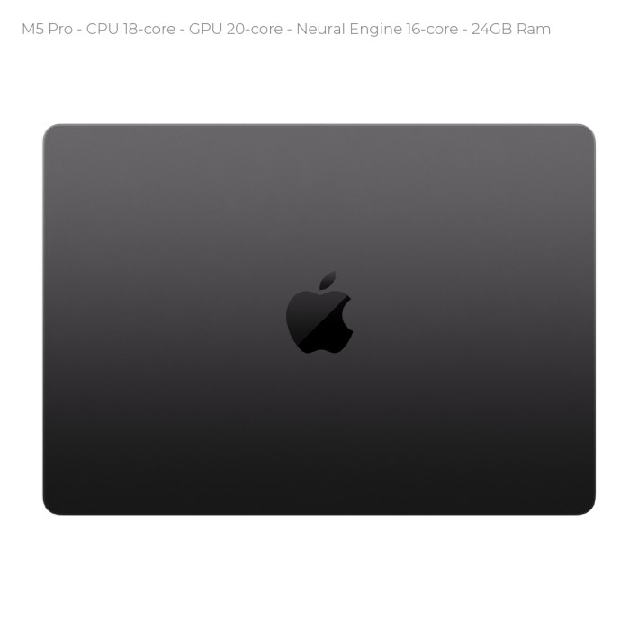 Notebook 16" - Apple MacBook Pro - M5 Pro CPU 16‑core GPU 20‑core - Ram 24GB - SSD 1TB - MacOS Tahoe - Space Black