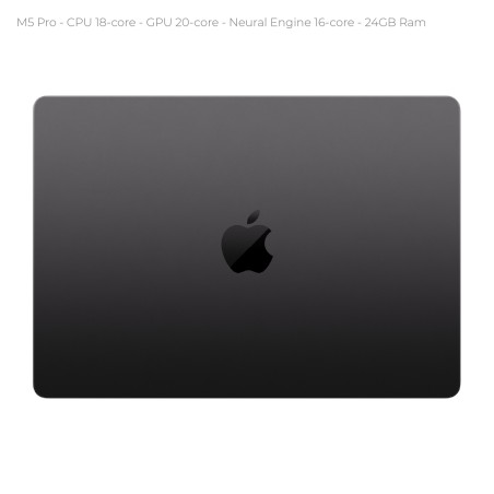 Notebook 16" - Apple MacBook Pro - M5 Pro CPU 16‑core GPU 20‑core - Ram 24GB - SSD 1TB - MacOS Tahoe - Space Black