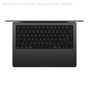 Notebook 14" - Apple MacBook Pro - M5 CPU 10‑core GPU 10‑core - Ram 32GB - SSD 1TB - MacOS Tahoe - Space Black 2