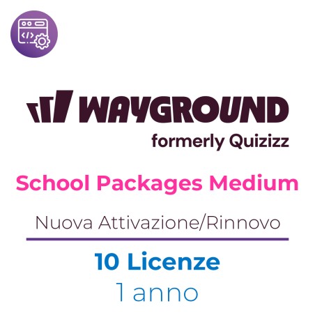 Wayground ( ex Quizizz) School Packages Licenza Medium -  Nuova Attivazione / Rinnovo - 10 Docenti - 1 Anno