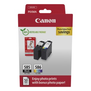 Canon PG-585/CL-586 PVP cartuccia d'inchiostro 2 pz Originale Nero, Ciano, Magenta, Giallo