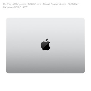 Notebook 16" - Apple MacBook Pro - M4 Max CPU 14-core - GPU 32-core - Ram 36GB - SSD 1TB - MacOS Tahoe - Silver