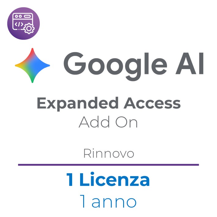 Google AI Expanded Access Add On - 1 Utente - Rinnovo 1 Anno