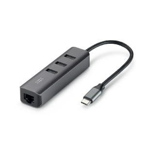 Aiino Link Hub USB-C con 3 porte USB-A e porta Ethernet - grigio siderale