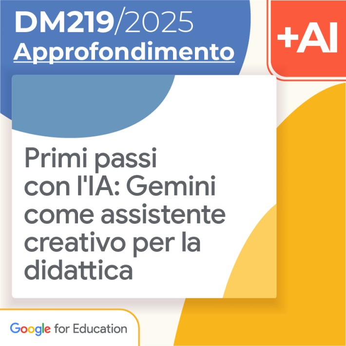 Primi passi con l'IA: Gemini come assistente creativo per la didattica 10h Formazione on line