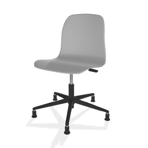 Sedia Pioppo Girevole con Piedini - Altezza Regolabile da 36 a 49 cm - Colore Scocca Grigio Chiaro - Colore Struttura Nero