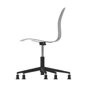 Sedia Pioppo Girevole con Piedini - Altezza Regolabile da 36 a 49 cm - Colore Scocca Grigio Chiaro - Colore Struttura Nero 2
