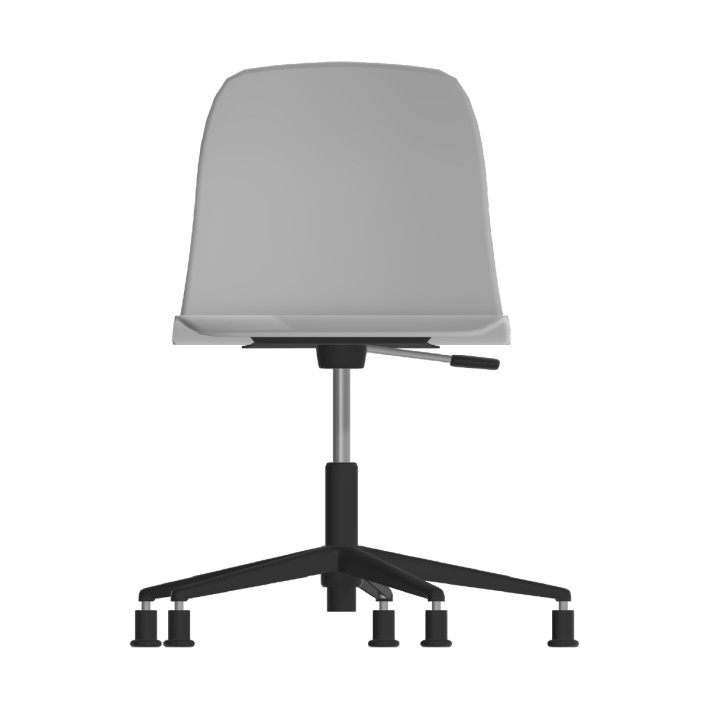 Sedia Pioppo Girevole con Piedini - Altezza Regolabile da 36 a 49 cm - Colore Scocca Grigio Chiaro - Colore Struttura Nero