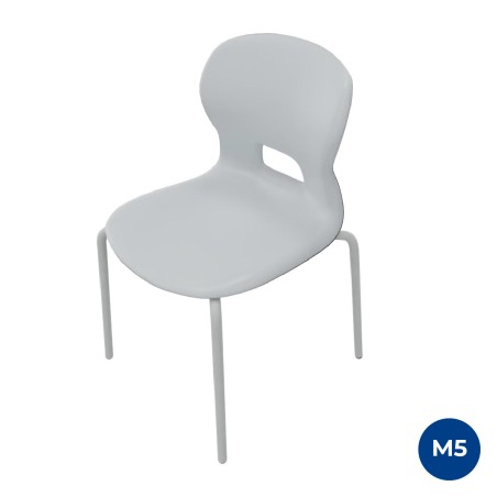 Sedia Gelso con 4 Gambe - Altezza Seduta 43 cm - Colore Scocca Grigio Chiaro - Colore Struttura Grigio