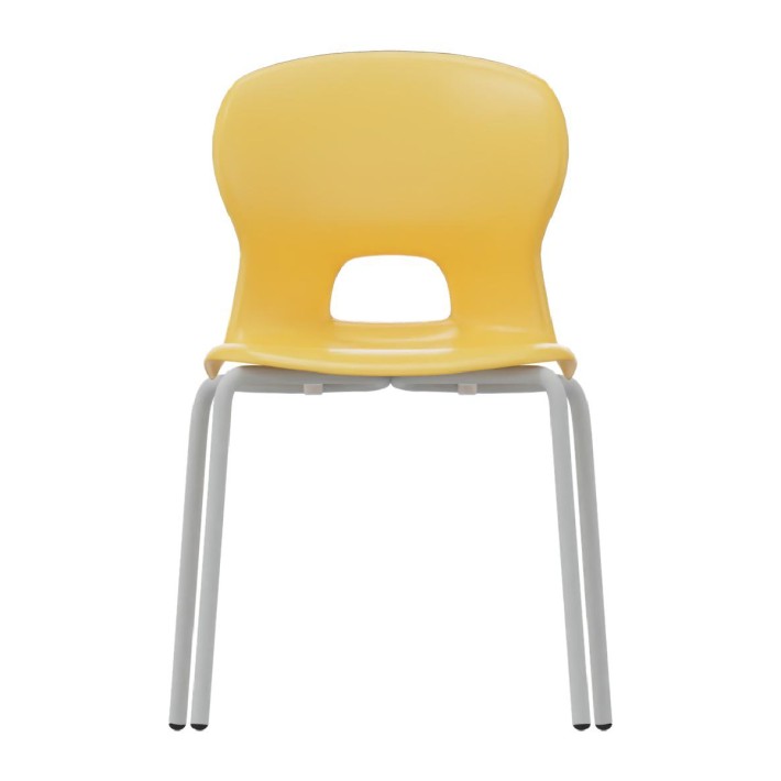 Sedia Gelso con 4 Gambe - Altezza Seduta 43 cm - Colore Scocca Giallo - Colore Struttura Grigio