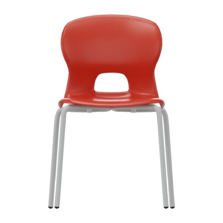 Sedia Gelso con 4 Gambe - Altezza Seduta 43 cm - Colore Scocca Rosso - Colore Struttura Grigio