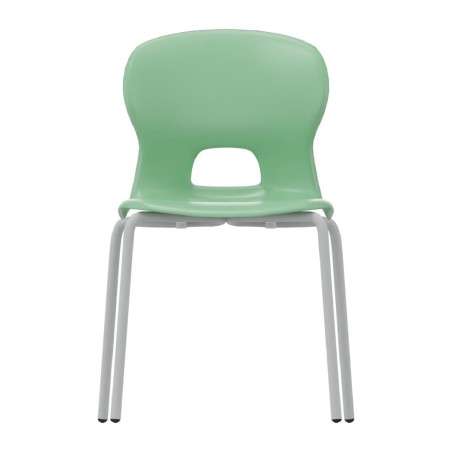 Sedia Gelso con 4 Gambe - Altezza Seduta 43 cm - Colore Scocca Verde Acqua - Colore Struttura Grigio