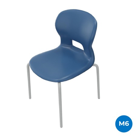 Sedia Gelso con 4 Gambe - Altezza Seduta 46 cm - Colore Scocca Blu - Colore Struttura Grigio