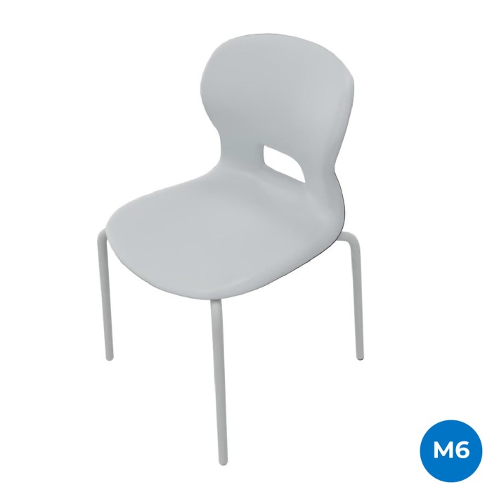 Sedia Gelso con 4 Gambe - Altezza Seduta 46 cm - Colore Scocca Grigio Chiaro - Colore Struttura Grigio
