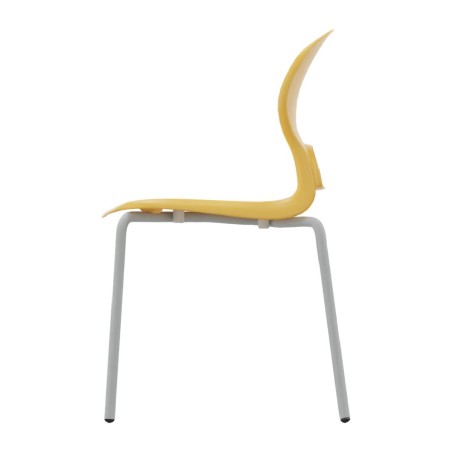 Sedia Gelso con 4 Gambe - Altezza Seduta 46 cm - Colore Scocca Giallo - Colore Struttura Grigio