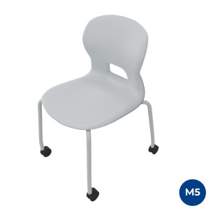 Sedia Gelso 4 Gambe con Ruote - Altezza Seduta 42,5 cm - Colore Scocca Grigio Chiaro - Colore Struttura Grigio