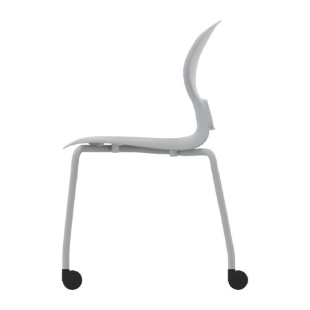 Sedia Gelso 4 Gambe con Ruote - Altezza Seduta 42,5 cm - Colore Scocca Grigio Chiaro - Colore Struttura Grigio
