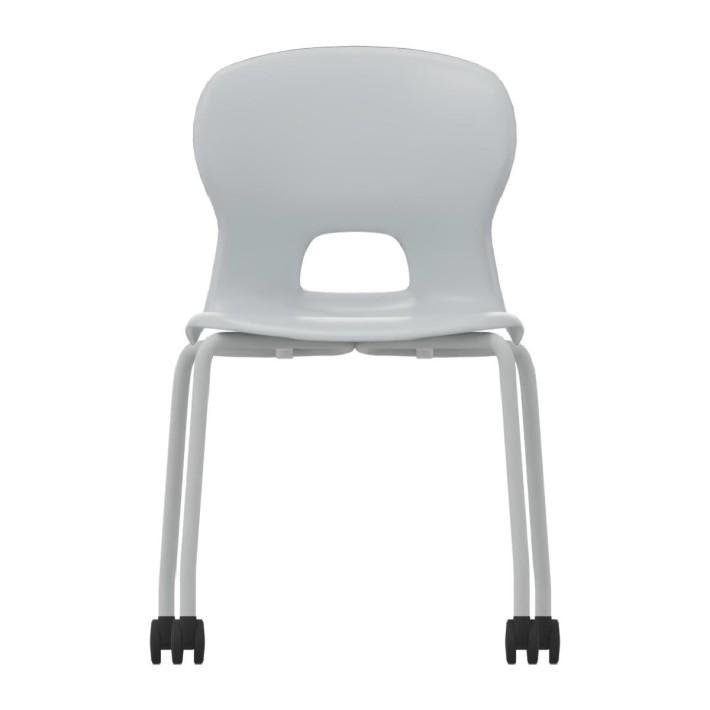 Sedia Gelso 4 Gambe con Ruote - Altezza Seduta 42,5 cm - Colore Scocca Grigio Chiaro - Colore Struttura Grigio