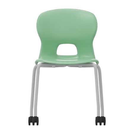 Sedia Gelso 4 Gambe con Ruote - Altezza Seduta 42,5 cm - Colore Scocca Verde Acqua - Colore Struttura Grigio