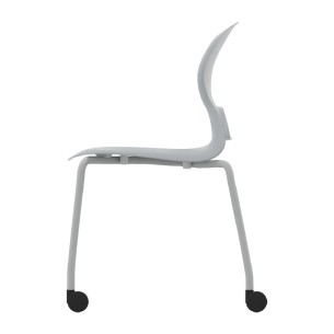 Sedia Gelso 4 Gambe con Ruote - Altezza Seduta 46,5 cm - Colore Scocca Grigio Chiaro - Colore Struttura Grigio 2