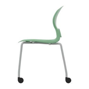 Sedia Gelso 4 Gambe con Ruote - Altezza Seduta 46,5 cm - Colore Scocca Verde Acqua - Colore Struttura Grigio 2