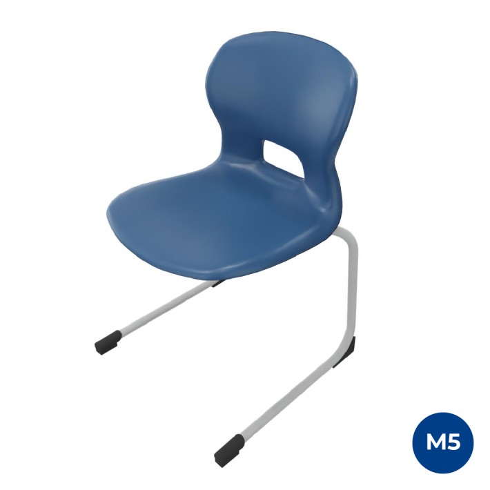 Sedia Gelso Cantilever - Altezza Seduta 42,5 cm - Colore Scocca Blu - Colore Struttura Grigio