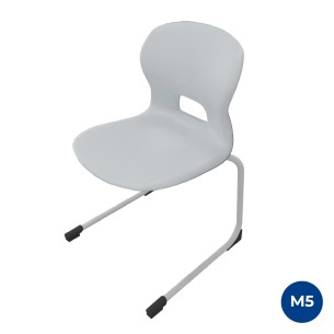 Sedia Gelso Cantilever - Altezza Seduta 42,5 cm - Colore Scocca Grigio Chiaro - Colore Struttura Grigio