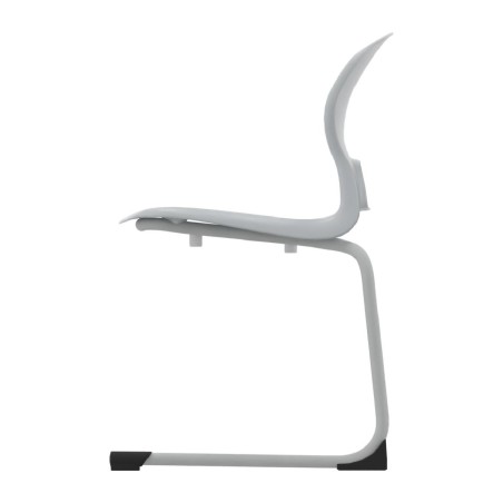 Sedia Gelso Cantilever - Altezza Seduta 42,5 cm - Colore Scocca Grigio Chiaro - Colore Struttura Grigio