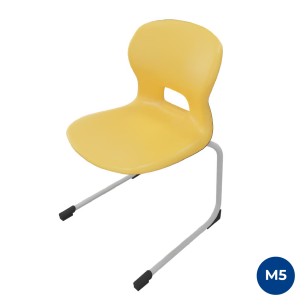 Sedia Gelso Cantilever - Altezza Seduta 42,5 cm - Colore Scocca Giallo - Colore Struttura Grigio
