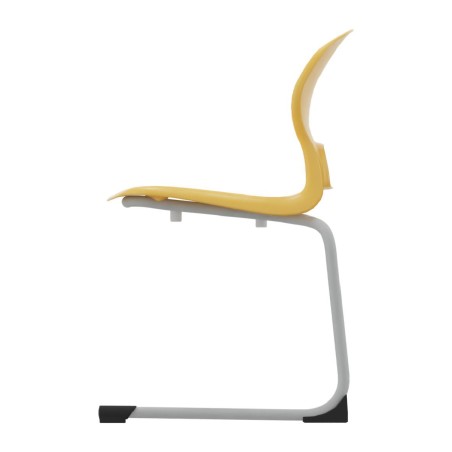Sedia Gelso Cantilever - Altezza Seduta 42,5 cm - Colore Scocca Giallo - Colore Struttura Grigio