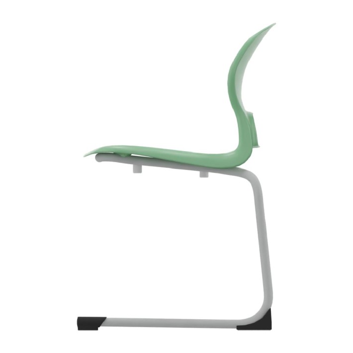 Sedia Gelso Cantilever - Altezza Seduta 42,5 cm - Colore Scocca Verde Acqua - Colore Struttura Grigio