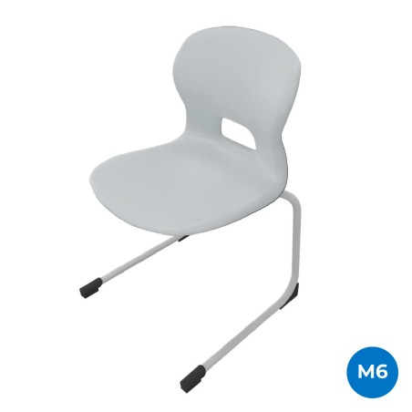 Sedia Gelso Cantilever - Altezza Seduta 46,5 cm - Colore Scocca Grigio Chiaro - Colore Struttura Grigio