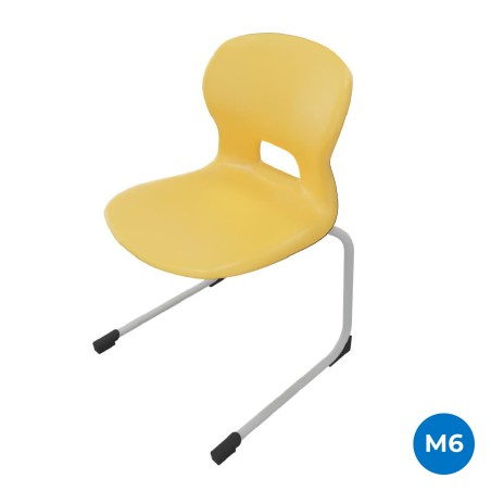 Sedia Gelso Cantilever - Altezza Seduta 46,5 cm - Colore Scocca Giallo - Colore Struttura Grigio