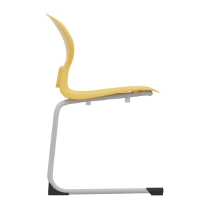 Sedia Gelso Cantilever - Altezza Seduta 46,5 cm - Colore Scocca Giallo - Colore Struttura Grigio 2