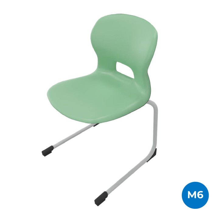 Sedia Gelso Cantilever - Altezza Seduta 46,5 cm - Colore Scocca Verde Acqua - Colore Struttura Grigio