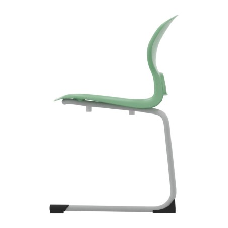 Sedia Gelso Cantilever - Altezza Seduta 46,5 cm - Colore Scocca Verde Acqua - Colore Struttura Grigio
