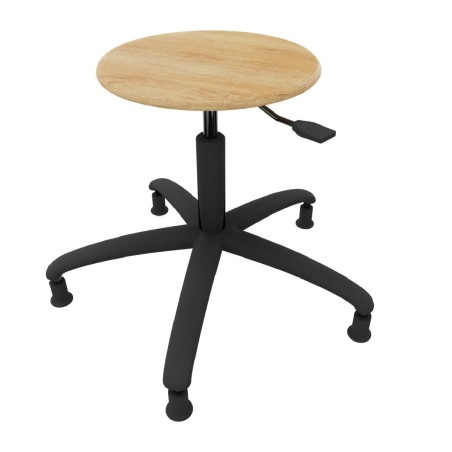 Sgabello Modello GPRO Girevole in Legno con Piedini e Poggiapiedi - Altezza Regolabile M5/M6 - Struttura in Metallo Cromato