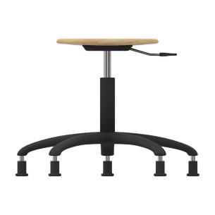 Sgabello Modello GPRO Girevole in Legno con Piedini - Altezza Regolabile M5/M6 - Colore Struttura Nero - Colore Legno 2