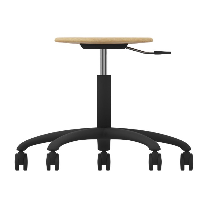 Sgabello Modello GPRO Girevole in Legno con Ruote - Altezza Regolabile M5/M6 - Struttura in Plastica