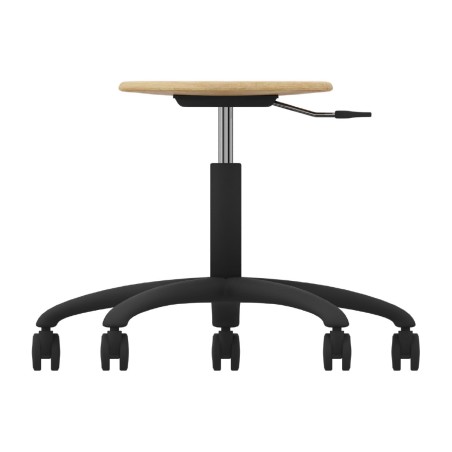 Sgabello Modello GPRO Girevole in Legno con Ruote - Altezza Regolabile M5/M6 - Struttura in Plastica