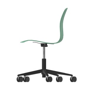 Sedia Pioppo Girevole con Ruote - Altezza Regolabile da 31 a 51 cm - Colore Scocca Verde - Colore Struttura Nero 2