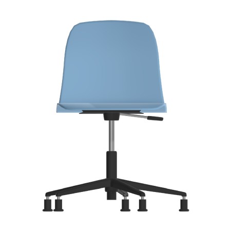 Sedia Pioppo Girevole con Piedini - Altezza Regolabile da 36 a 49 cm - Colore Scocca Azzurro - Colore Struttura Nero